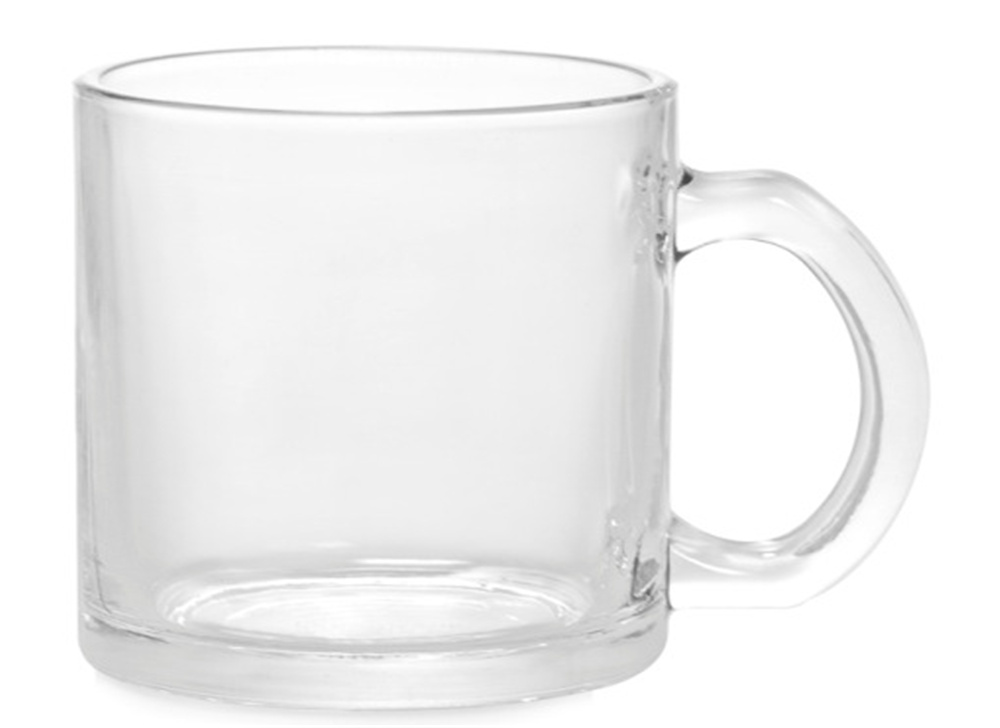 Clear glass mug for sublimation 11 oz